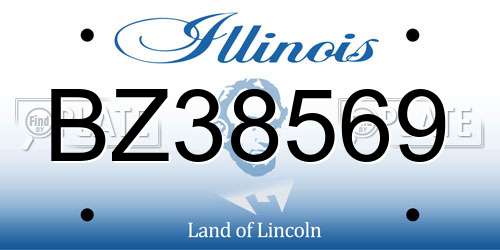 BZ38569 Illinois License Plate