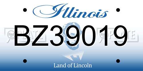BZ39019 Illinois License Plate