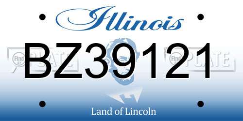 BZ39121 Illinois License Plate