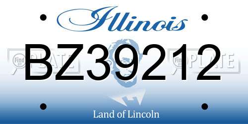 BZ39212 Illinois License Plate