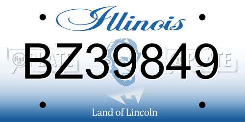 BZ39849 Illinois License Plate