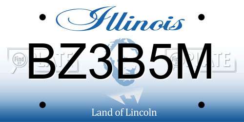 BZ3B5M Illinois License Plate