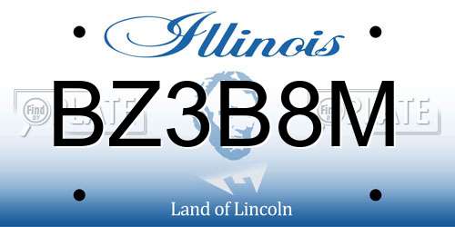 BZ3B8M Illinois License Plate