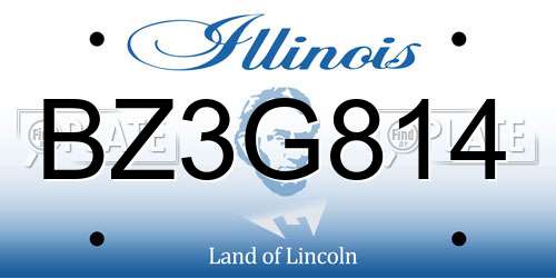 BZ3G814 Illinois License Plate