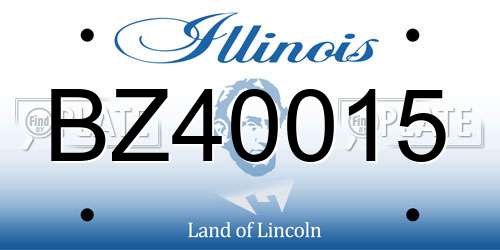 BZ40015 Illinois License Plate
