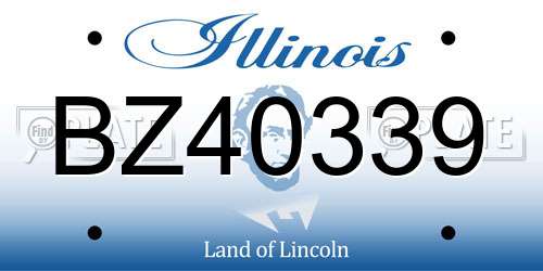 BZ40339 Illinois License Plate