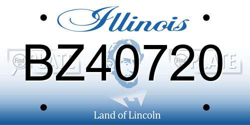 BZ40720 Illinois License Plate