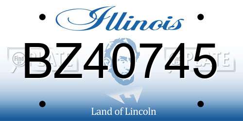 BZ40745 Illinois License Plate