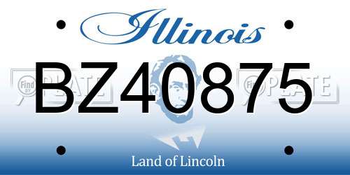 BZ40875 Illinois License Plate