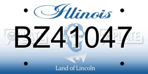 BZ41047 Illinois License Plate