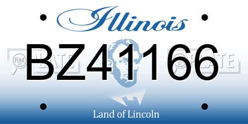 BZ41166 Illinois License Plate