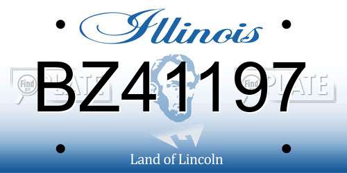 BZ41197 Illinois License Plate