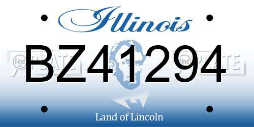 BZ41294 Illinois License Plate