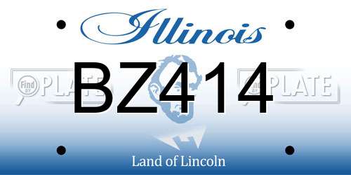 BZ414 Illinois License Plate