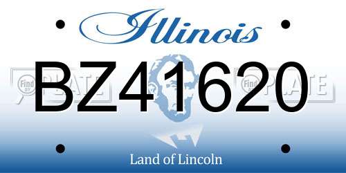 BZ41620 Illinois License Plate
