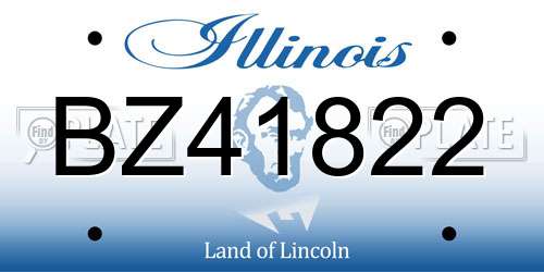 BZ41822 Illinois License Plate