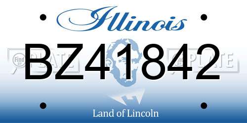 BZ41842 Illinois License Plate