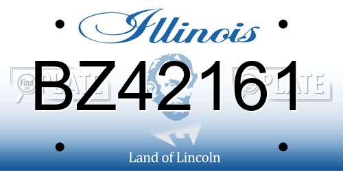 BZ42161 Illinois License Plate