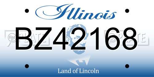 BZ42168 Illinois License Plate