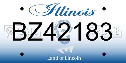BZ42183 Illinois License Plate