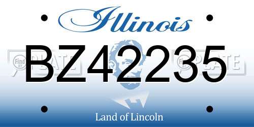 BZ42235 Illinois License Plate
