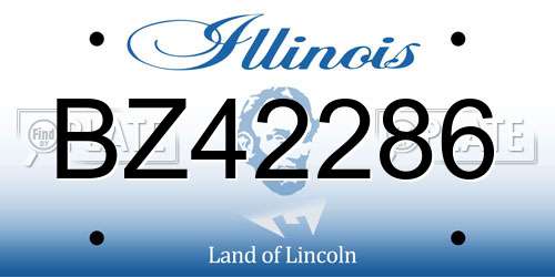 BZ42286 Illinois License Plate