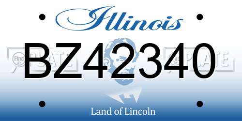 BZ42340 Illinois License Plate