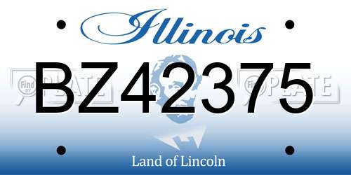 BZ42375 Illinois License Plate