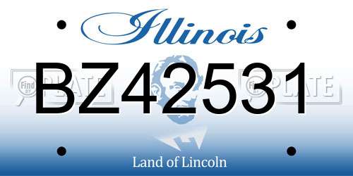 BZ42531 Illinois License Plate