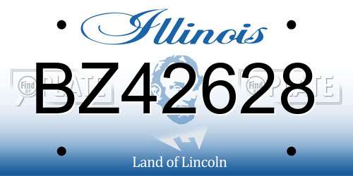 BZ42628 Illinois License Plate