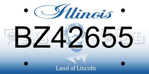 BZ42655 Illinois License Plate