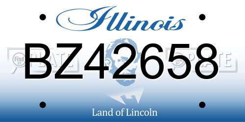 BZ42658 Illinois License Plate