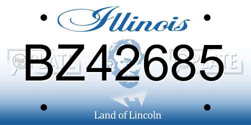 BZ42685 Illinois License Plate