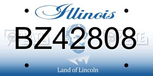 BZ42808 Illinois License Plate