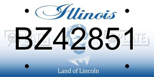 BZ42851 Illinois License Plate