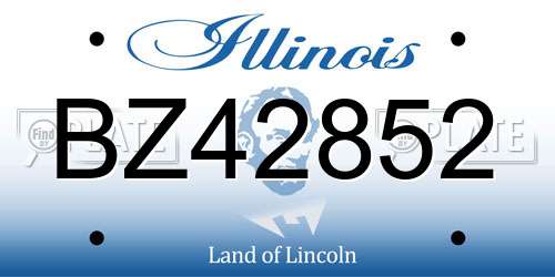 BZ42852 Illinois License Plate