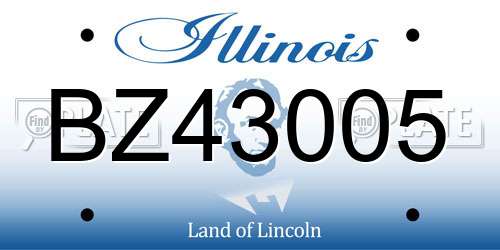 BZ43005 Illinois License Plate