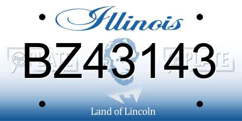 BZ43143 Illinois License Plate