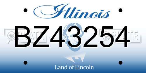 BZ43254 Illinois License Plate