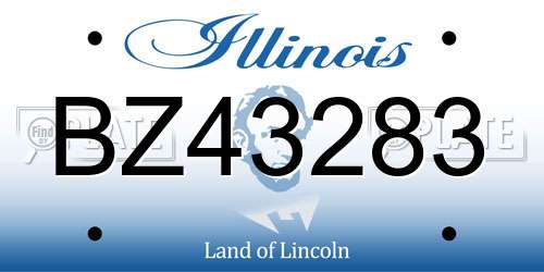 BZ43283 Illinois License Plate
