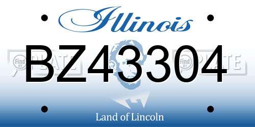 BZ43304 Illinois License Plate