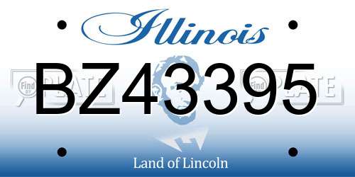BZ43395 Illinois License Plate