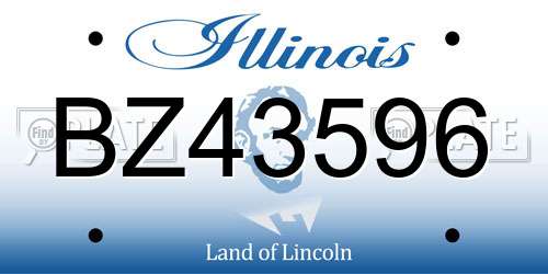 BZ43596 Illinois License Plate