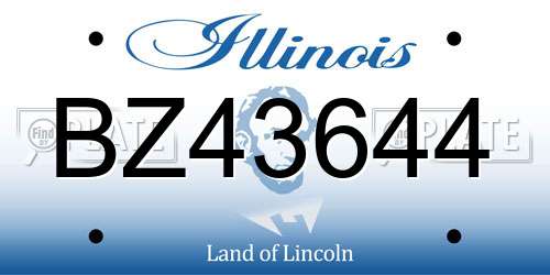 BZ43644 Illinois License Plate