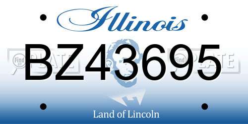 BZ43695 Illinois License Plate