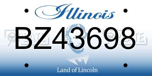 BZ43698 Illinois License Plate