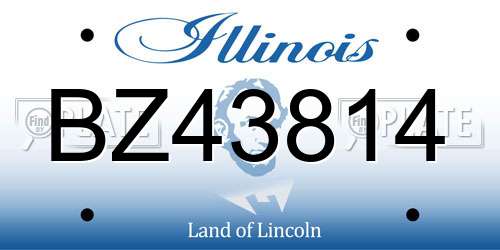 BZ43814 Illinois License Plate