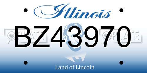 BZ43970 Illinois License Plate