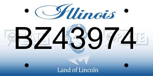 BZ43974 Illinois License Plate