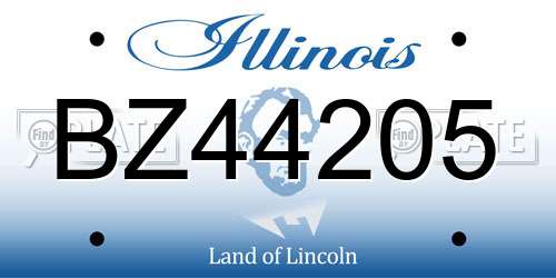 BZ44205 Illinois License Plate